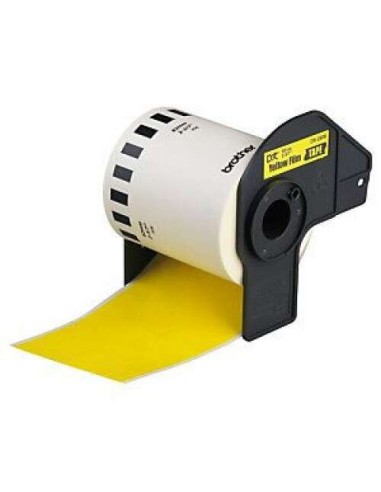 Brother DK44605 - Etiquetas Removíveis Genéricas de Tamanho personalizado - Largura 62mm x 30,48 metros - Texto preto sobre fun