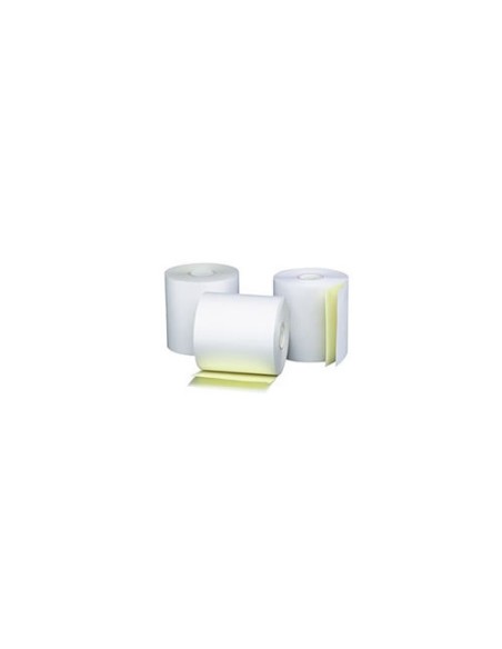 Rolos de Papel Normal Duas Vias 75/76x70x11 (Branco/Amarelo)