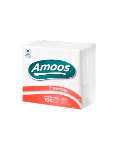 Amoos Guardanapos 22x22 2Folhas Branco (100un) Cx24 Maços 2