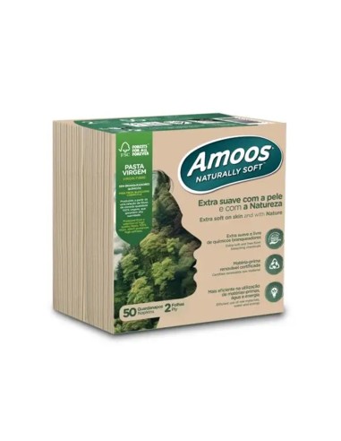 Amoos Guardanapos 40x40 2Fls Naturally Soft P&P 50un (Cx 24)